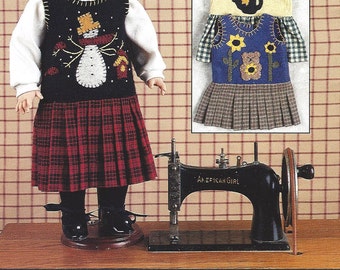 SALE - Mini Jumper Jubilee - Indygo Junction Inc - Pattern for 18" Doll Jumper - Four Applique Designs
