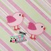 Set of 4 Bird Feltie, Felt Appliques, Felt Embelishment, Set of 4