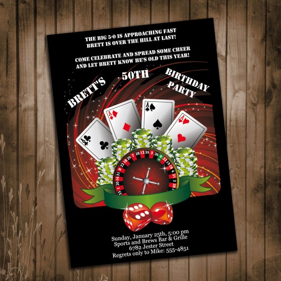 Casino Themed Birthday Party Invitations Casino Themed Birthday Party Invitations