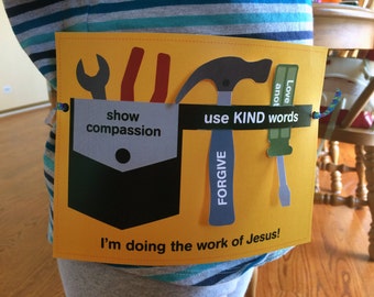 Vacation Bible School Craft - Instant Download - Sunday School Craft - Tool Belt Craft - Christian School Craft - Religious Craft