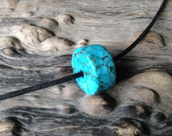 Hand Carved Turquoise Bead.