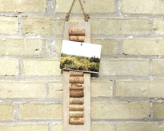 Wine cork message board, cork board, note board, pallet decor, rustic upcyled, wall hanging, wine lover, gift for her