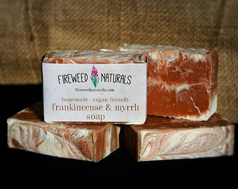 Frankincense & Myrrh Soap Bar - Vegan Friendly, Cold Process