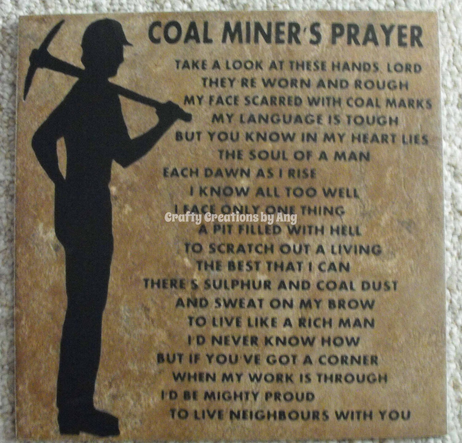Coal Miner's Prayer Decorative Tile