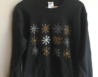 Christmas Sweatshirt, Snowflake Sweatshirt, Holiday Sweatshirt