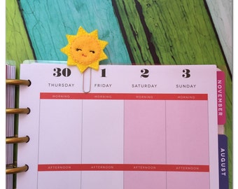 Sun Paperclip Planner Clip, Bookmark, paper clip, planner accessories, page clip, paperclip, planner paper clip, felt planner clip