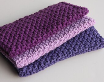 Crochet Wash Cloths 100% Cotton for Bath or Kitchen