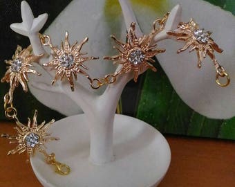 Bracelet gold tone Sun King