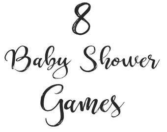 Custom 8 Baby Shower Games SET