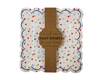 Toot Sweet Spotty Large Paper Plates by Meri Meri, Party Supplies, Tableware