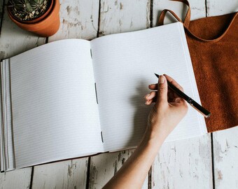 Lined journal pages - lined leather journal - writing journal - leather notebook - lined diary