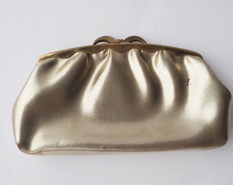Vintage gold evening clutch bag