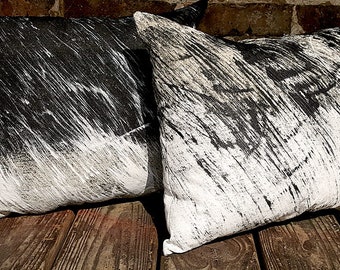 Abstract Art Pillow - Hand-Painted on Canvas