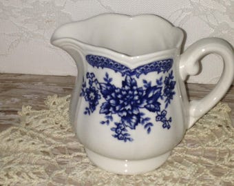 Blue and White Cream Pitcher
