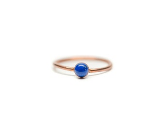 LAPIS LAZULI Stacking Ring // Lapis Ring // Lapis Lazuli Ring // Dainty Lapis Ring // Electroformed Lapis Lazuli Ring // Copper Ring