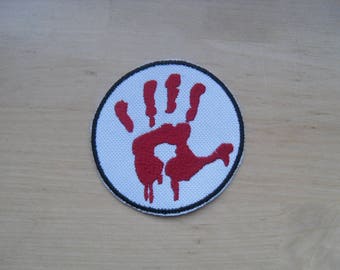 Bloody Hand Print patch / Zombie Apocalypse patch / Zombie patch / Iron On Patch