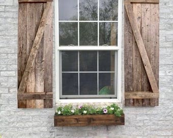 Rustic Wood Shutters, Decorative Wood Shutters, Farmhouse Window Shutters, Barn Wood Shutters - 100% Up-cycled Reclaimed Wood | (Set of 2)