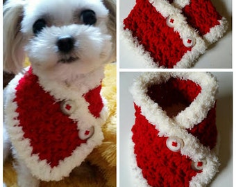 Crocheted Small Dog Neck warmer, Dog Scarf, Puppy neck warmer scarf fits most S or M dogs or Cats