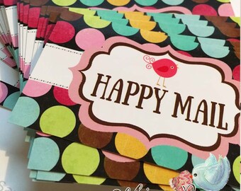 Happy Mail Stickers, Polka Dots and Bird Edition