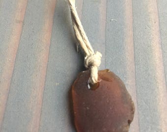 Hawaiian brown sea-glass necklace