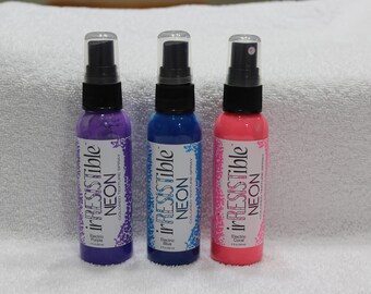 Free Shipping! 3 irRESISTible NEON Colored Texture Sprays by Imagine Crafts- 2 oz. Bottles-Electric Purple, Electric Coral, Electric Blue-CL