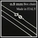 sterling silver Box chain 0.8 mm thickness Italian box chain necklace 14" 16" 18" 20" inch