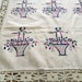 Vintage Embroidered Tablecloth 80" x 70" Rectangular Hand Made Flower Basket Embroidery