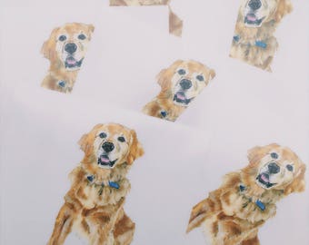 Golden Retriever "Love is Golden" print 8x10in