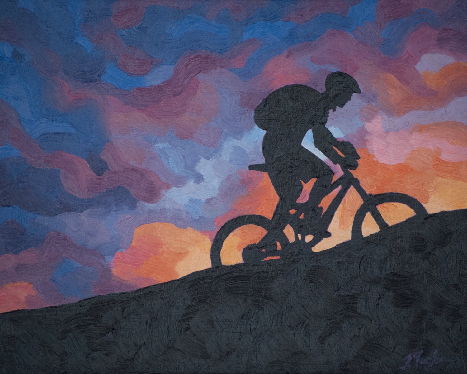 Mountain Bike Art Print Cycling Art Print Velo