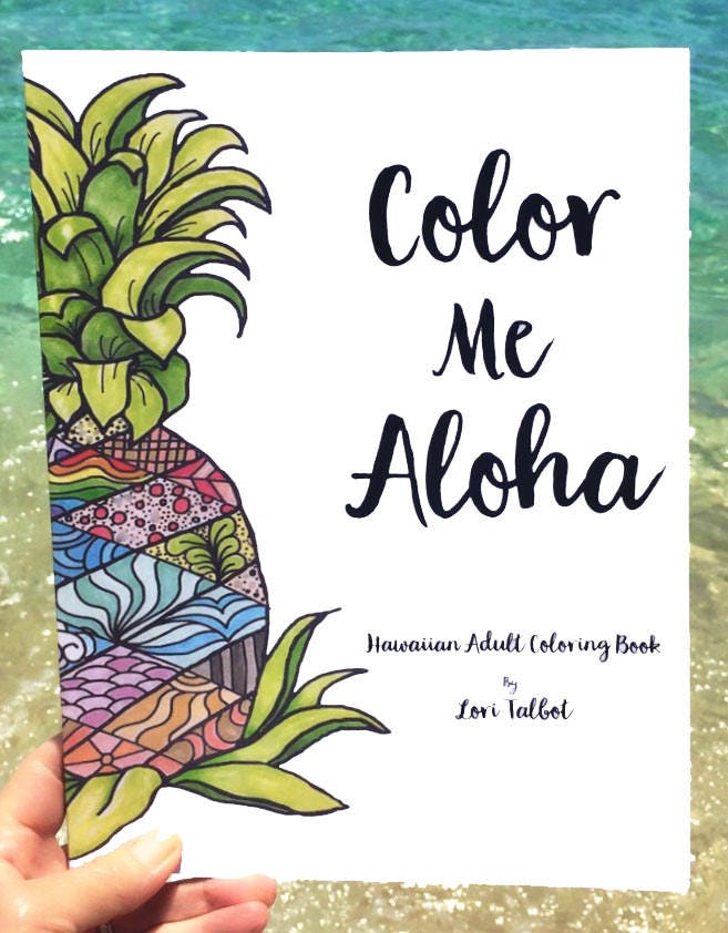 Adult Coloring Book Color Me Aloha Hawaiian
