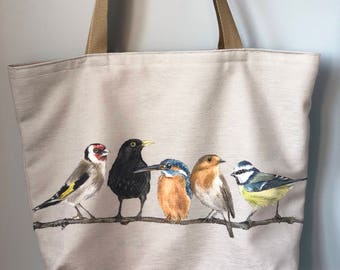 Birds on a branch tote bag