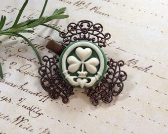 Irish Claddagh Bronze Alligator Hair Clip