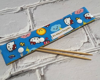 Double Point Needle Case, DPN Needle and Hook Holder, DPN Cozy, Needle Keeper - Hello Kitty