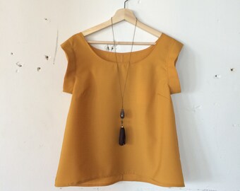 Madeleine Top - marigold cotton SIZE small, med