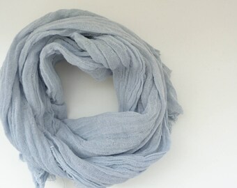 gray scarf, grey scarf, hand dyed gray scarf, long scarf, handmade scarf, gray cotton scarf, men women scarf