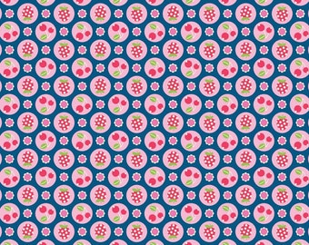 FlutterbERRY berries NAVY - by Riley Blake Designs - 32 inches