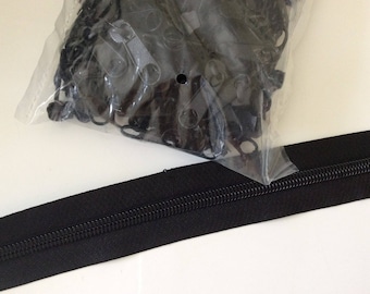 Zipper black meter 3 centimeters wide