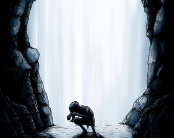 Rock in the Pool - A3 Print