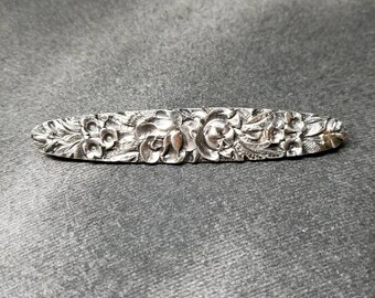 Vintage Sterling Silver Stieff Rose Bar Pin