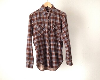 vintage grunge NIRVANA 90s plaid size MEDIUM flannel shirt