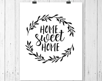 INSTANT DOWNLOAD! Home Sweet Home Svg instant download design cricut, silhouette, Cricut Svg, Silhouette Cut Files, Wreath SVG