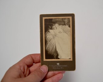 antique baby photograph, christening gown, card cabinet marked with a crown, Kenosha, Wisconsin