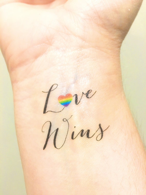 Temporary Tattoo Love Wins Love is Love Gay Wedding Gift
