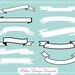 Ribbon Banner set clip art for digital scrapbooking, labels, invitations INCLUDING BLACK versions