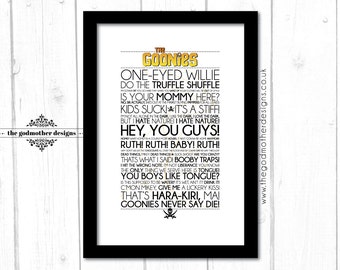 The Goonies - Movie - Quotes & Words - Typography - PRINT