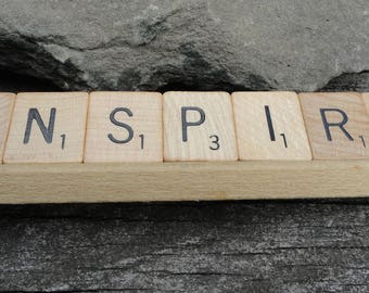 scrabble tile art, inspire, gift for teacher, inspirational gift, upcycled gift, gifts under 10, stocking stuffer for women, gift for teen