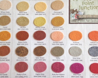 Wool Blend Felt Color choices - felt samples