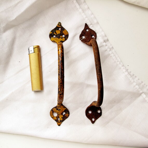 Antique Farmhouse Wrought Iron Door Handles Antique Door Handles Old Antique Farmhouse Wrought Iron Door Handles Antique Door Handles Old Door Pulls Metal Door Handle Vintage Door Handle Forged Handle 130A from SovietHardware ... - Antique Farmhouse Wrought Iron Door Handles Antique Door Handles Old