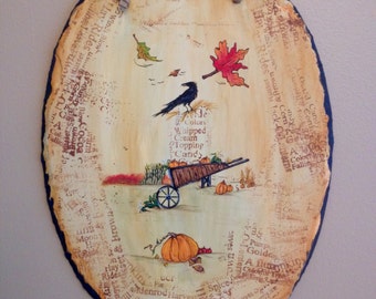 Hand Drawn & Painted Fall Slate