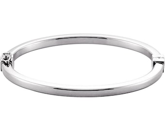 Sterling Silver 4mm Hinged Bangle Bracelet